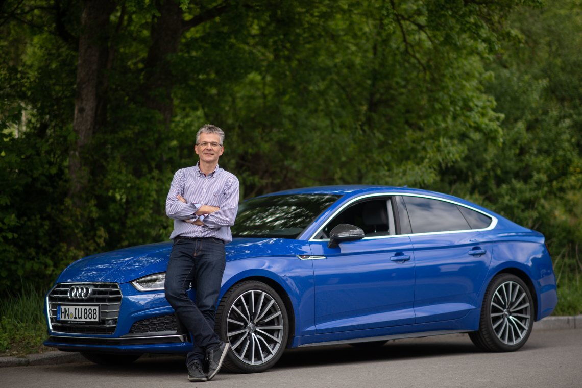 Dieser Audi tankt E-Gas.