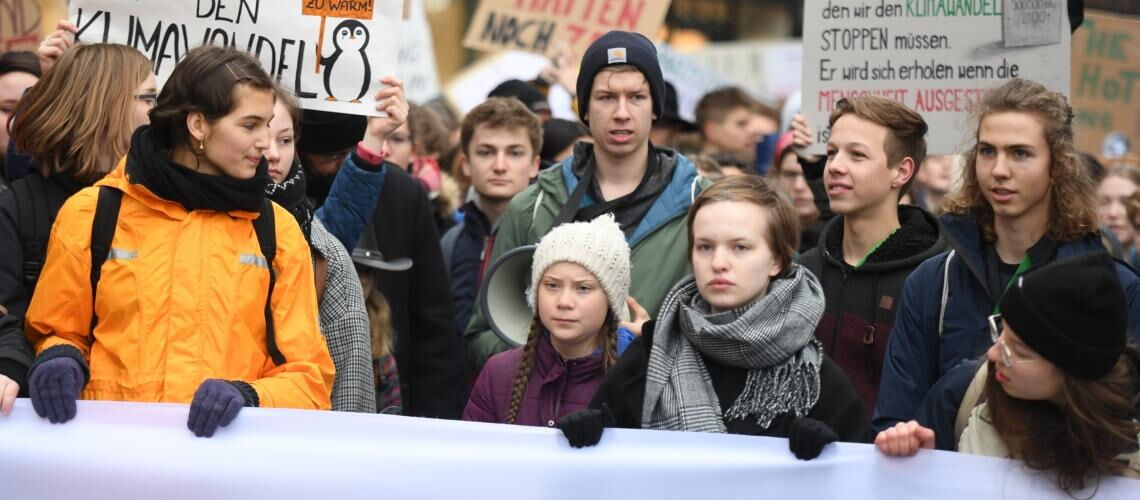 Greta Thunberg bei der Fridays-for-Future-Demonstration am 1. März 2019 in Hamburg.