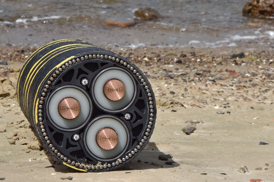 Drehstrom-Seekabel zur Anbindung der Offshore-Windparks Baltic 1 und 2 in der Ostsee.