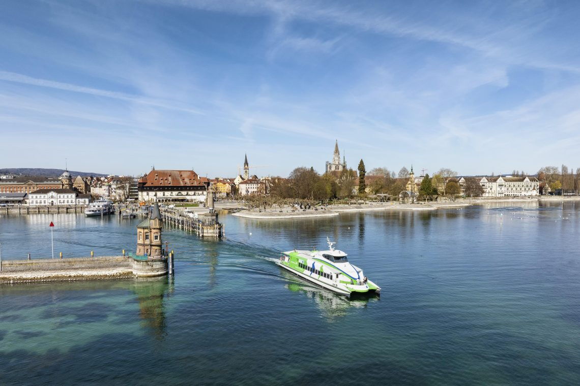 Hafen von Konstanz: Die Stadt baut Wärmenetze, hat eine Verpackungssteuer eingeführt und plant Modellquartiere, die eine hohe Lebensqualität bieten sollen.