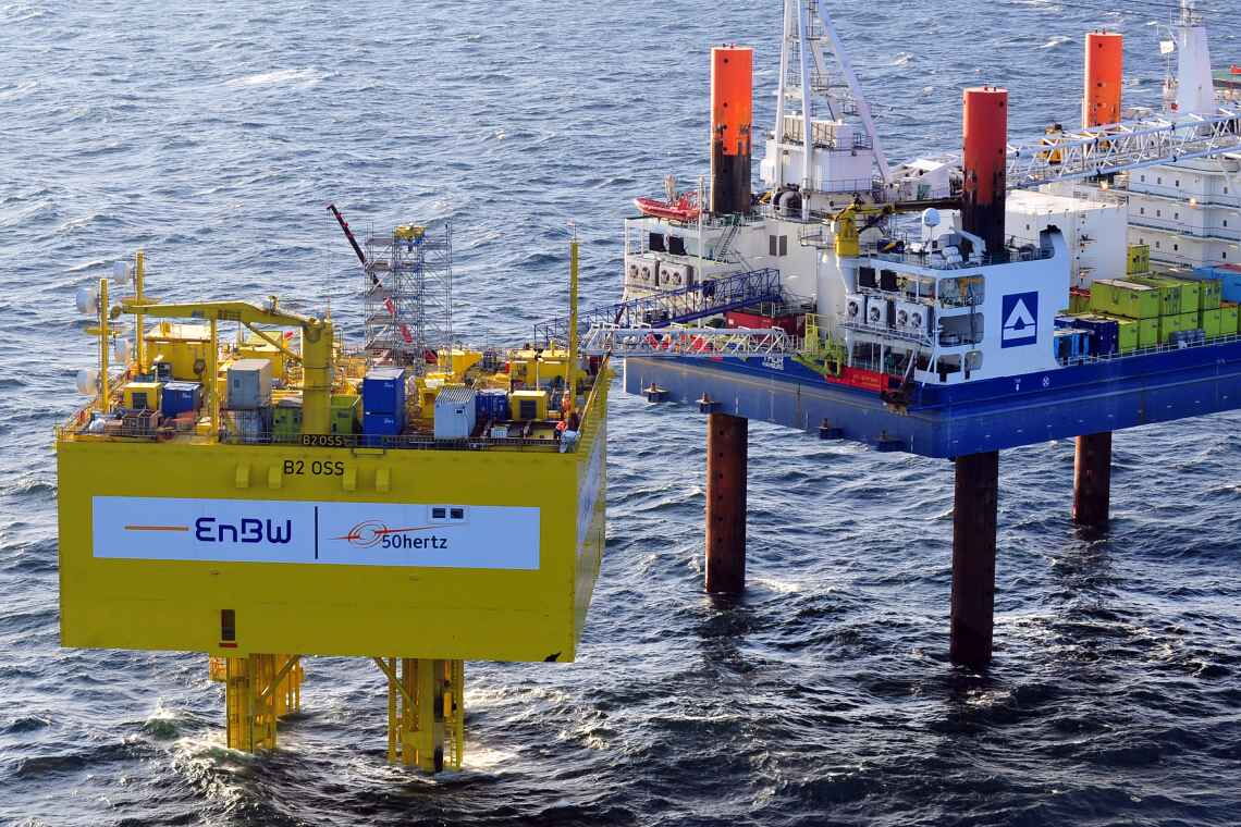 Umspannwerk im Offshore-Windpark Baltic 1: Der Park ist Teil eines grenzüberschreitenden Stromnetzes zwischen Deutschland und Dänemark.