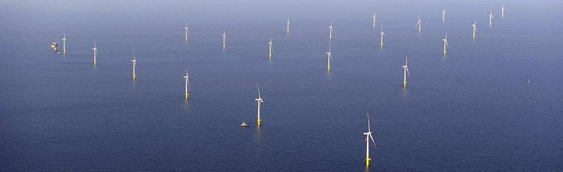 Offshore-Windpark EnBW Baltic 1: Die 21 Windräder liegen etwa 16 Kilometer nördlich von Darß/Zingst.