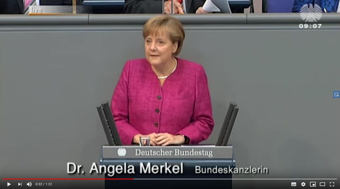 Angela Merkel verkündet nach der Atomkatastrophe von Fukushima den deutschen Atomausstieg: Video-Mitschnitt von Merkels Rede im Deutschen Bundestag.