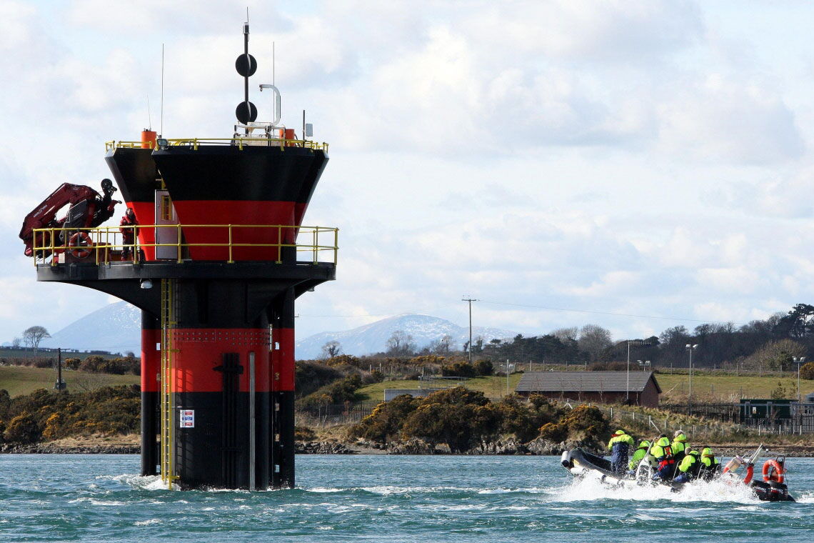 Gezeitenkraftwerk im irischen Strangford. Die Anlage war bis 2017 in Betrieb.