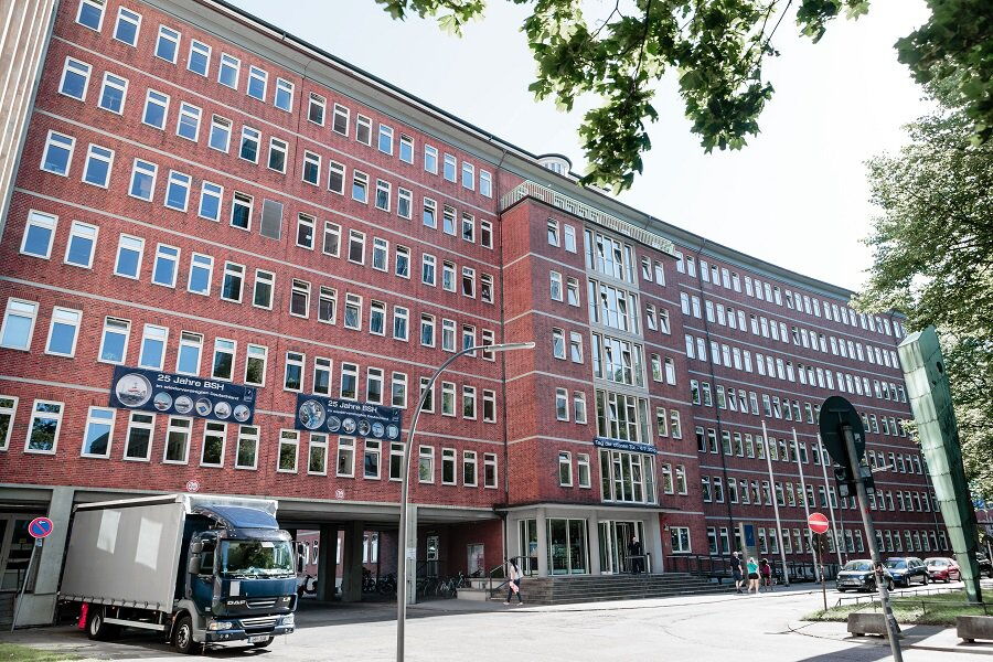 Zentrale des Bundesamts für Seeschifffahrt und Hdydrographie (BSH) in Hamburg. Hier werden Genehmigungen für Offshore-Windparks vergeben.