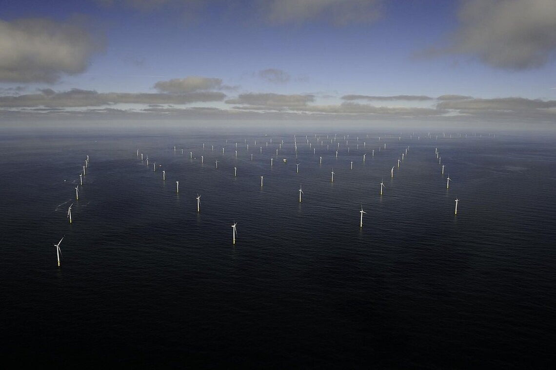 Offshore-WIndpark Borkum Riffgrund in der Nordsee: Die Windräder haben gezeigt, dass sie auch extremen Wetterlagen trotzen.